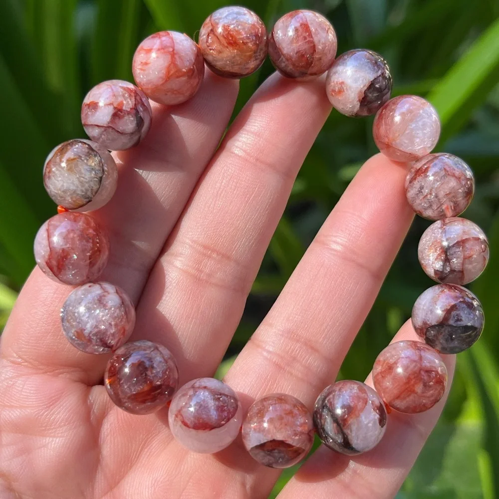 13mm stretchable chunky fire quartz bracelet‎